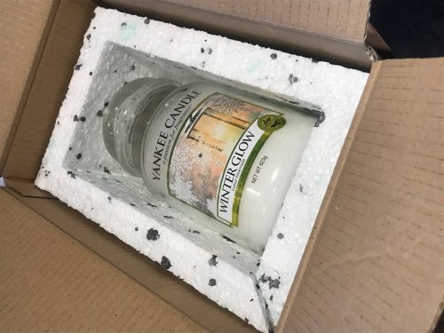 Yankee candle protection, box and polystyrene